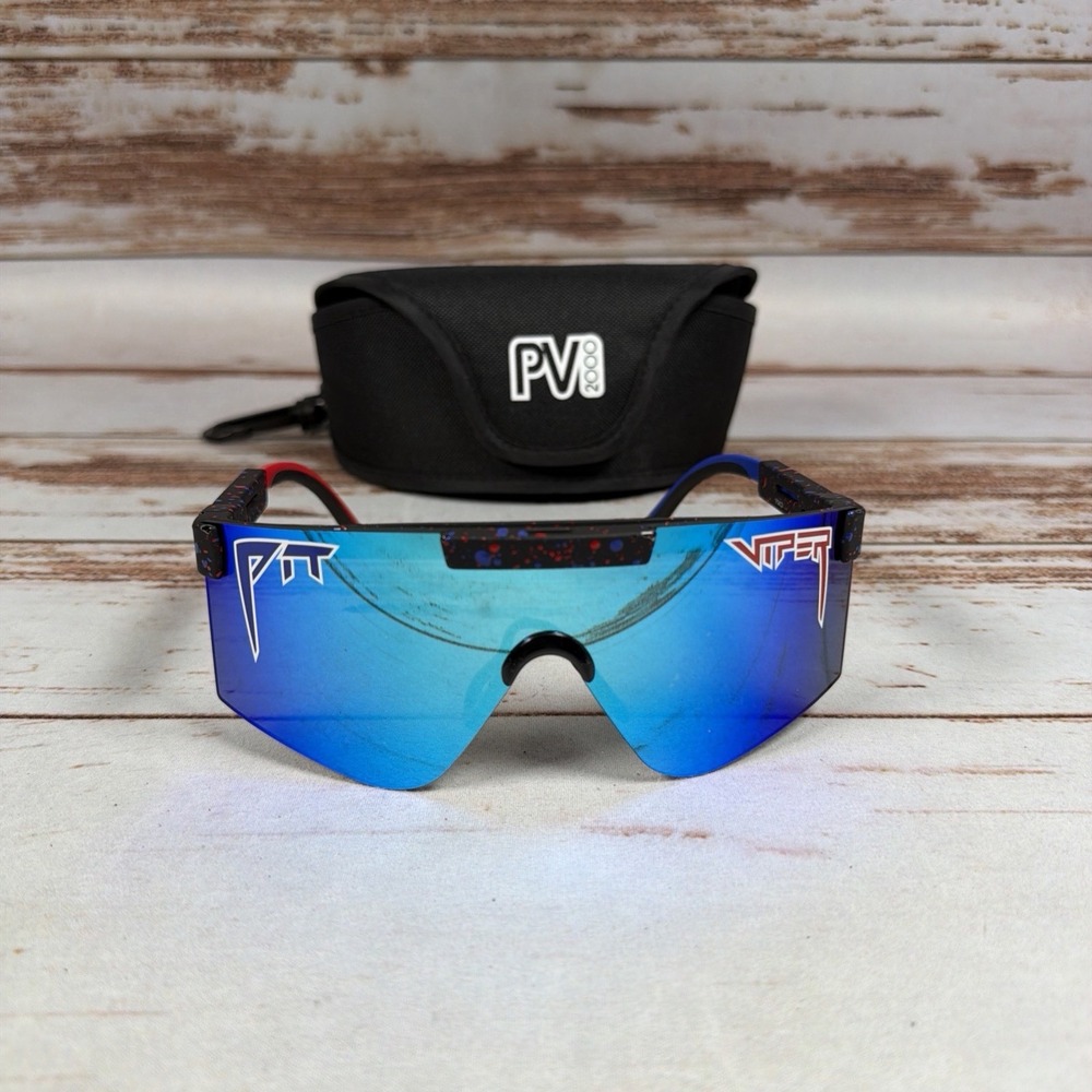 Pit Viper The Absolute Freedom Polarized Sunglasses Red White Blue USA Wrap